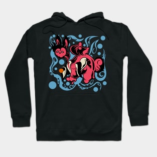 winged rabbit cartoon Hoodie